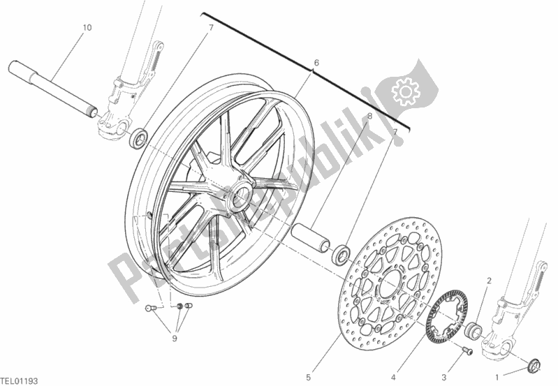 Todas as partes de Roda Da Frente do Ducati Scrambler Icon Thailand USA 803 2019